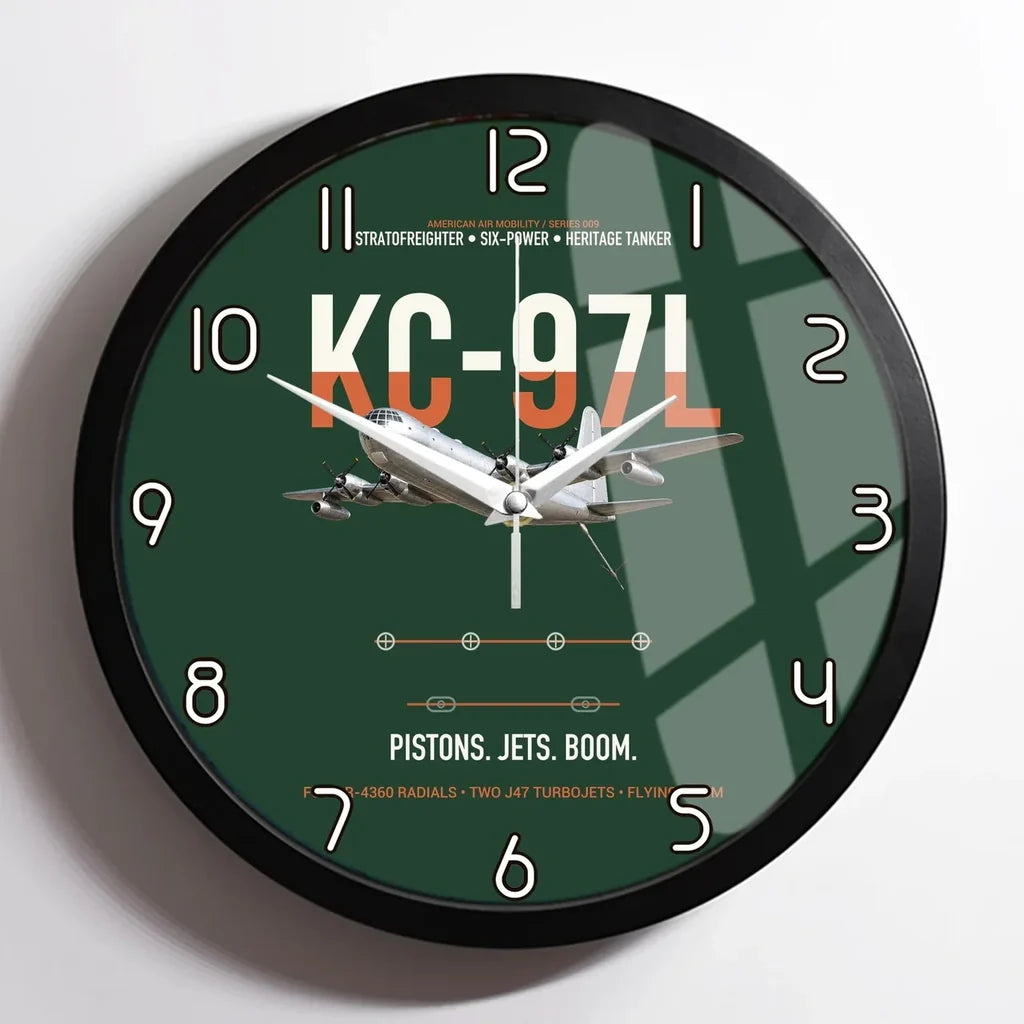 KC-97L STRATOFREIGHTER design on dark green framed wall clock