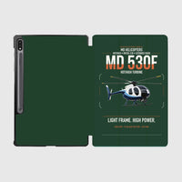 Thumbnail for MD Helicopters MD 530F design on dark green samsung tablet tablet case
