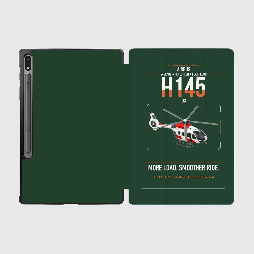 Airbus H145 D3 design on dark green samsung tablet tablet case