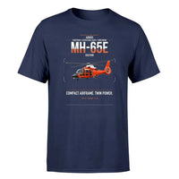 Thumbnail for Airbus MH-65E Dolphin design on navy blue t-shirt, single-side print