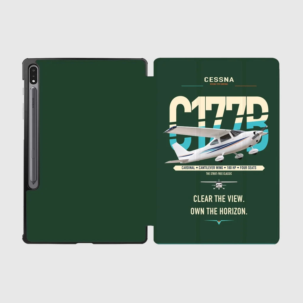 Cessna 177B Cardinal design on dark green samsung tablet tablet case