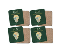 Thumbnail for Chinggis Khaan International Airport (ULN) design on dark green 4 pieces set coaster