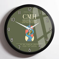 Thumbnail for John Glenn Columbus International Airport CMH Wall-Clock Framed - Green Army