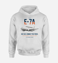 Thumbnail for E-7A Wedgetail design on white double-side hoodie, single-side print
