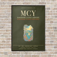 Thumbnail for Sunshine Coast Airport MCY - Canvas Framed - Green Army
