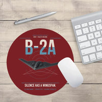 Thumbnail for B-2A Spirit design on dark red round mouse pad