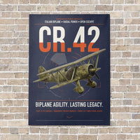 Thumbnail for Fiat CR.42 Falco vertical canvas print - no frame - navy blue background