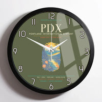Thumbnail for Portland International Airport PDX Wall-Clock Framed - Green Army