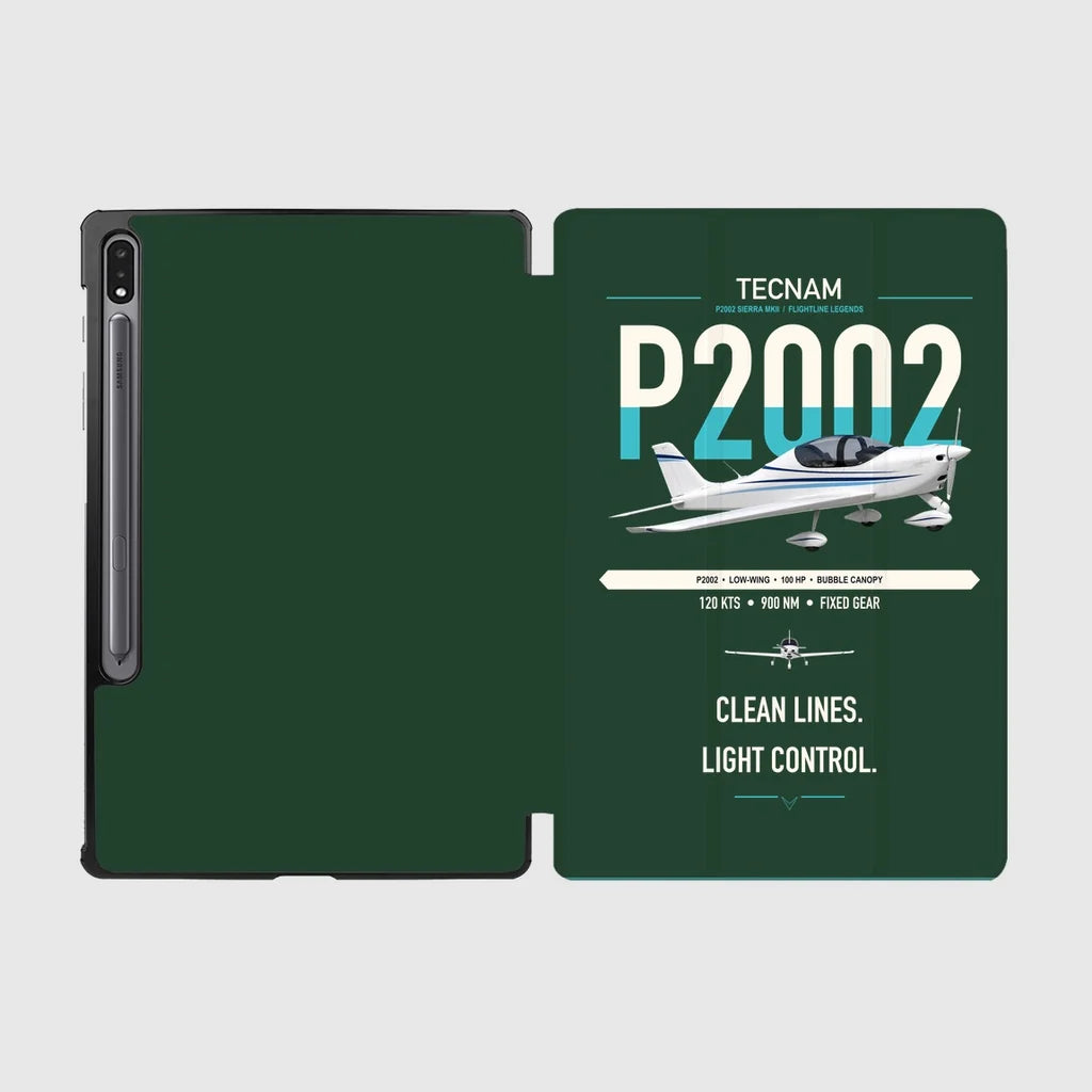 Tecnam P2002 Sierra MkII design on dark green samsung tablet tablet case