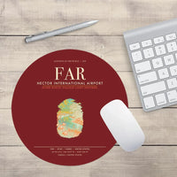 Thumbnail for Hector International Airport (FAR) design on dark red round mouse pad