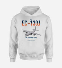 Thumbnail for EC-130J Commando Solo III design on white double-side hoodie, single-side print