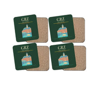 Thumbnail for Graz Airport (GRZ) design on dark green 4 pieces set coaster