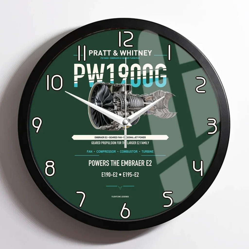 PW1900G design on dark green framed wall clock