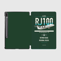 Thumbnail for Avro RJ100 design on dark green samsung tablet tablet case