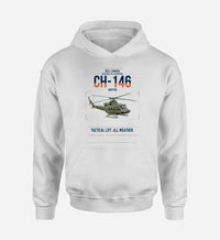Thumbnail for Bell Canada CH-146 Griffon design on white double-side hoodie, single-side print