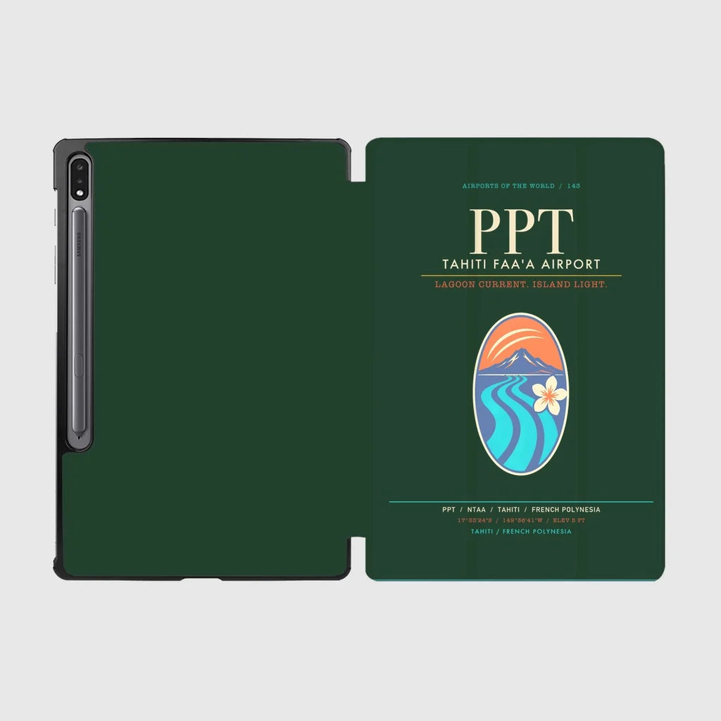 Tahiti Faa'a Airport PPT - Lagoon-Volcano Passage - Dark Green