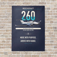 Thumbnail for Beechcraft King Air 260 vertical canvas print - no frame - navy blue background