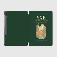Thumbnail for Strasbourg Airport (SXB) design on dark green samsung tablet tablet case