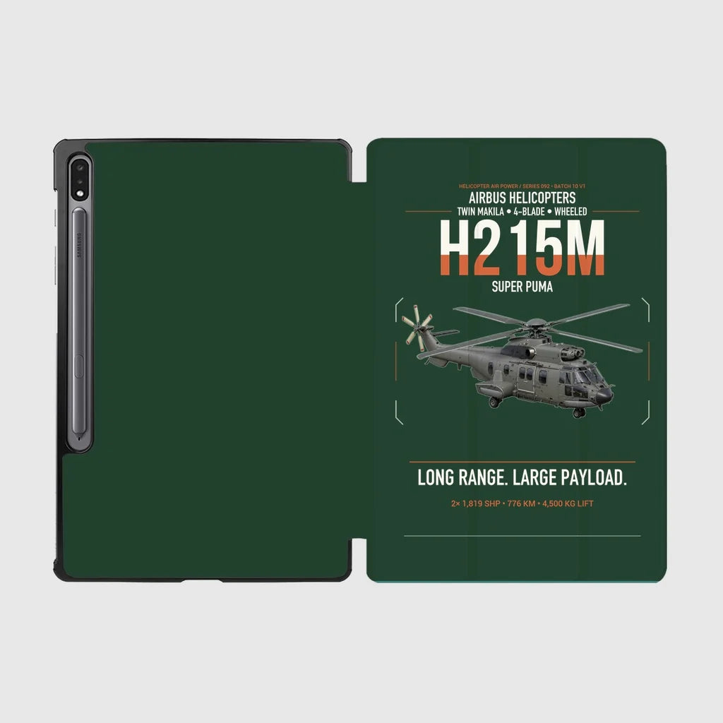 Airbus H215M design on dark green samsung tablet tablet case