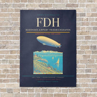 Thumbnail for Bodensee-Airport Friedrichshafen FDH vertical canvas print - no frame - navy blue background