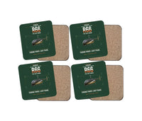 Thumbnail for Robinson R66 design on dark green 4 pieces set coaster