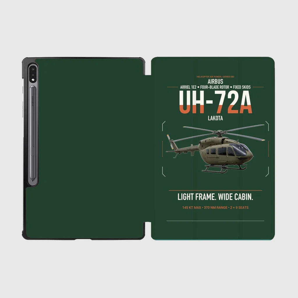 Airbus UH-72A Lakota design on dark green samsung tablet tablet case