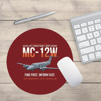 Thumbnail for MC-12W Liberty Eyes Over The Ground design on dark red round mouse pad