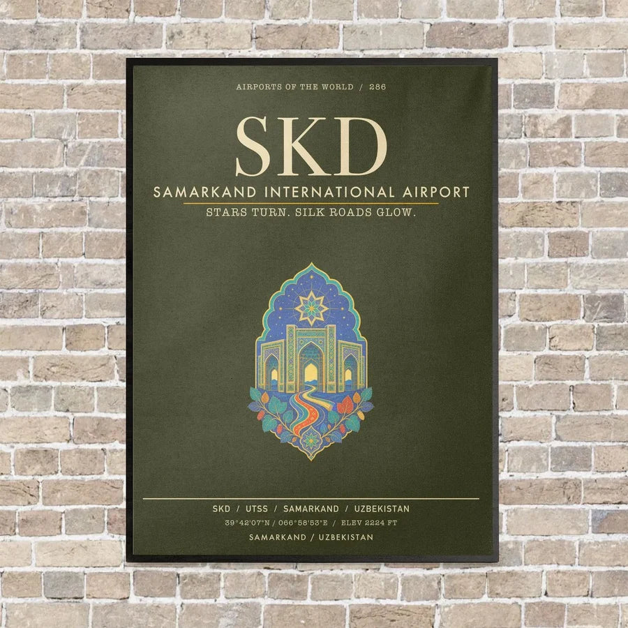 Samarkand International Airport SKD - Canvas Framed - Green Army