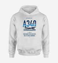 Thumbnail for Airbus A340-200 design on white hoodie single side