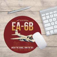Thumbnail for EA-6B Prowler design on dark red round mouse pad