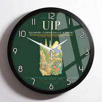 Thumbnail for Quimper–Cornouaille Airport (UIP) design on dark green framed wall clock