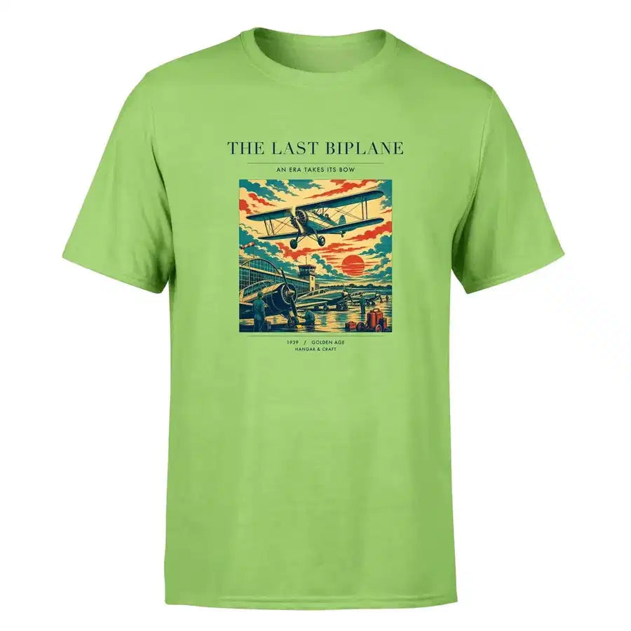VINTAGE G4054 - The Last Biplane - Premium T-Shirt design on lightgreen premium t shirt
