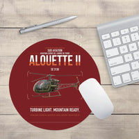 Thumbnail for Sud Aviation SE 3130 Alouette II design on dark red round mouse pad