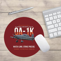 Thumbnail for OA-1K Skyraider II Armed Overwatch design on dark red round mouse pad