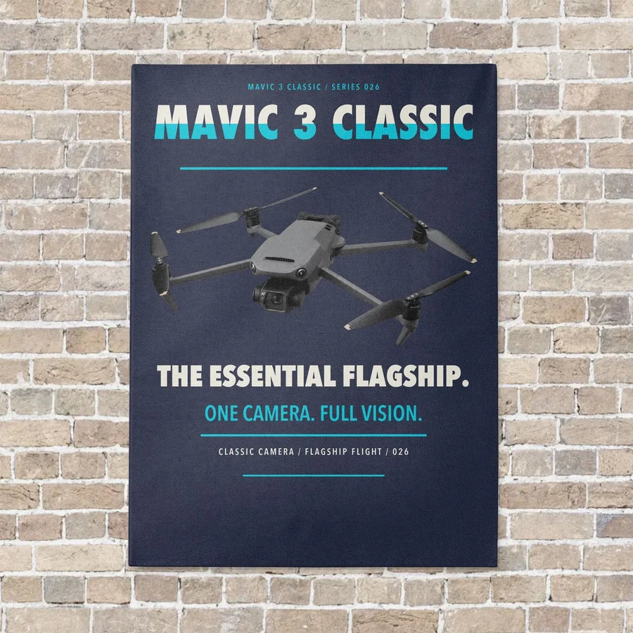 DJI Mavic 3 Classic vertical canvas print - no frame - navy blue background