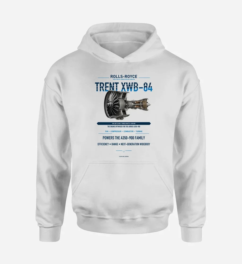 TRENT XWB-84 design on white hoodie single side