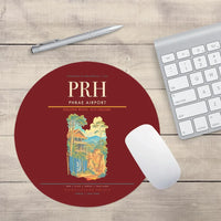 Thumbnail for Phrae Airport (PRH) design on dark red round mouse pad