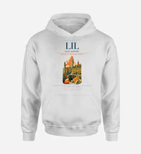 Thumbnail for Lille Airport (LIL) design on white hoodie single-side print