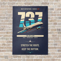 Thumbnail for Boeing 737-400 Classic vertical canvas print - no frame - navy blue background