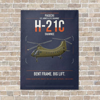 Thumbnail for Piasecki H-21C Shawnee vertical canvas print - no frame - navy blue background