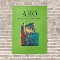 Thumbnail for Alghero–Fertilia Airport AHO - Canvas No Frame - Light Green