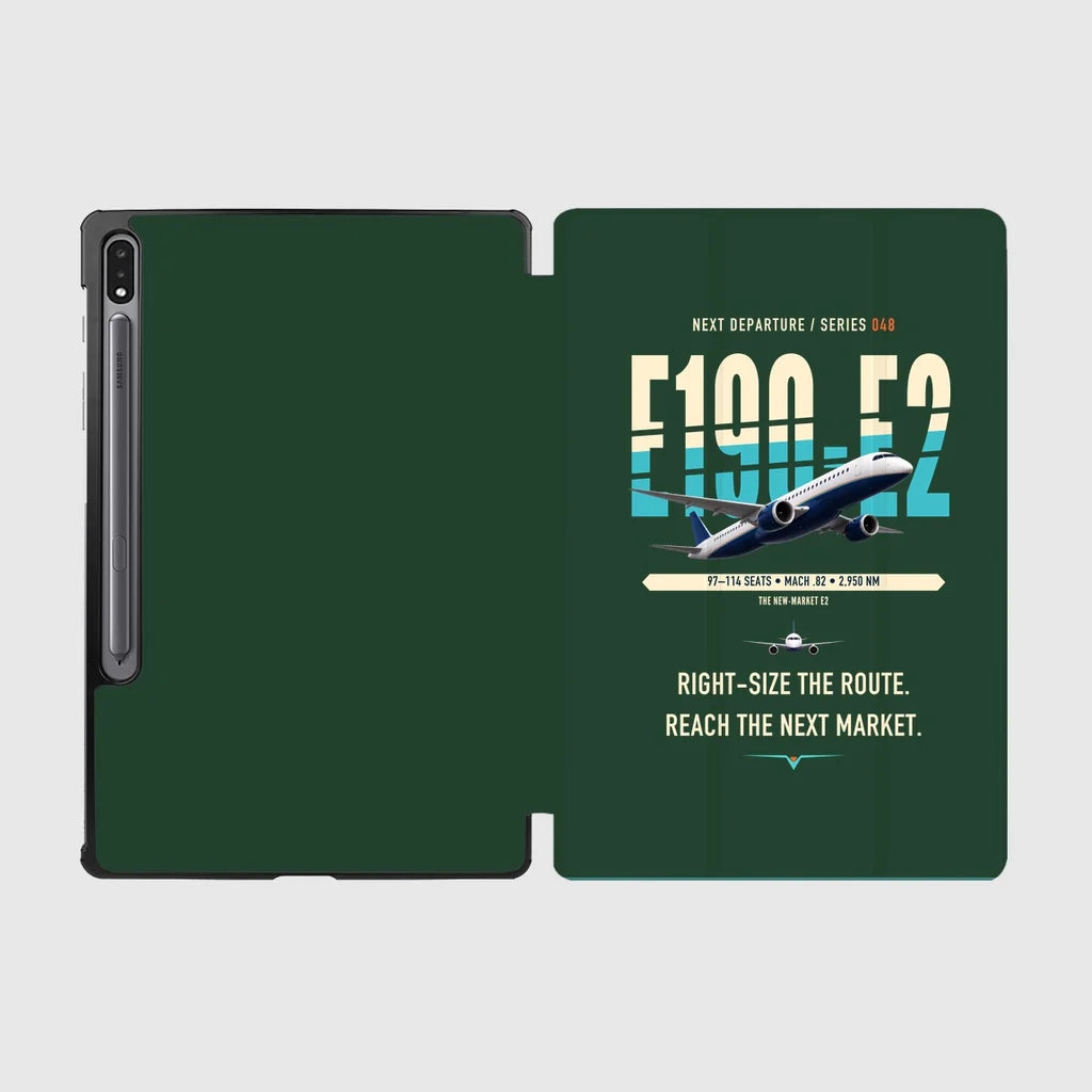 Embraer E190-E2 design on dark green samsung tablet tablet case