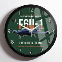 Thumbnail for F6U-1 Pirate Fire Built in the Tail design on dark green framed wall clock