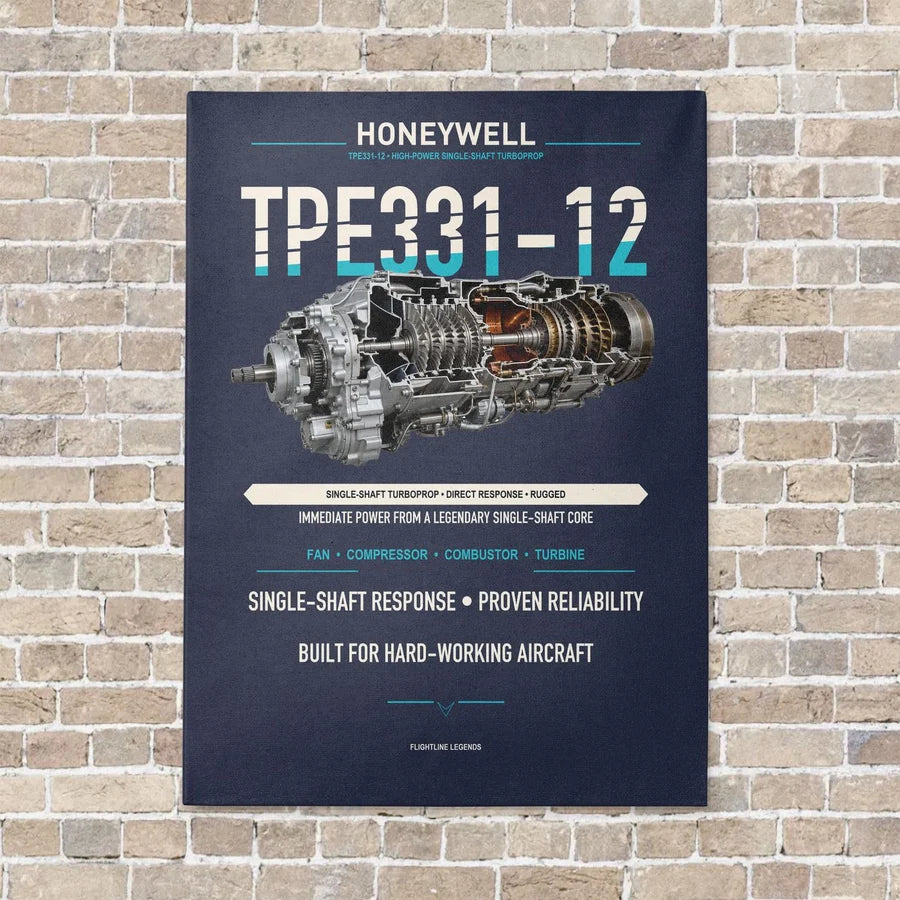 TPE331-12 vertical canvas print - no frame - navy blue background