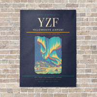 Thumbnail for Yellowknife Airport YZF vertical canvas print - no frame - navy blue background