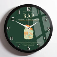 Thumbnail for Rapid City Regional Airport (RAP) design on dark green framed wall clock