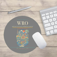 Thumbnail for Wrocaw Nicolaus Copernicus Airport WRO Mouse-Pad Round - Gray