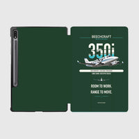 Thumbnail for Beechcraft King Air 350i design on dark green samsung tablet tablet case