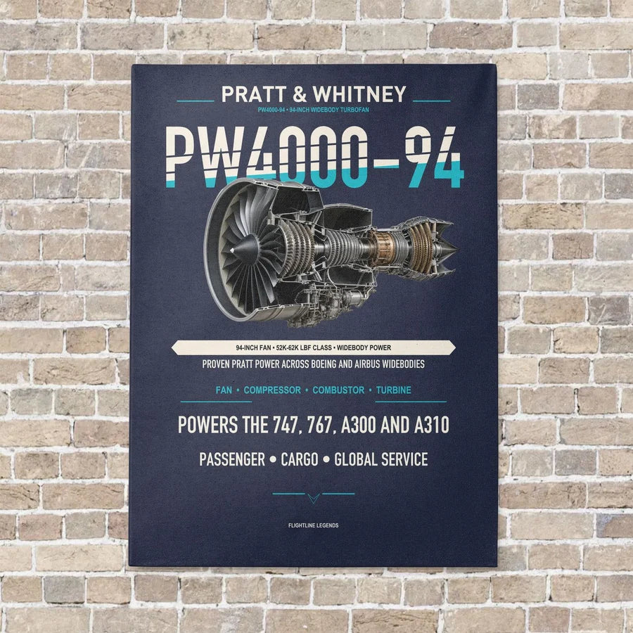 PW4000-94 vertical canvas print - no frame - navy blue background