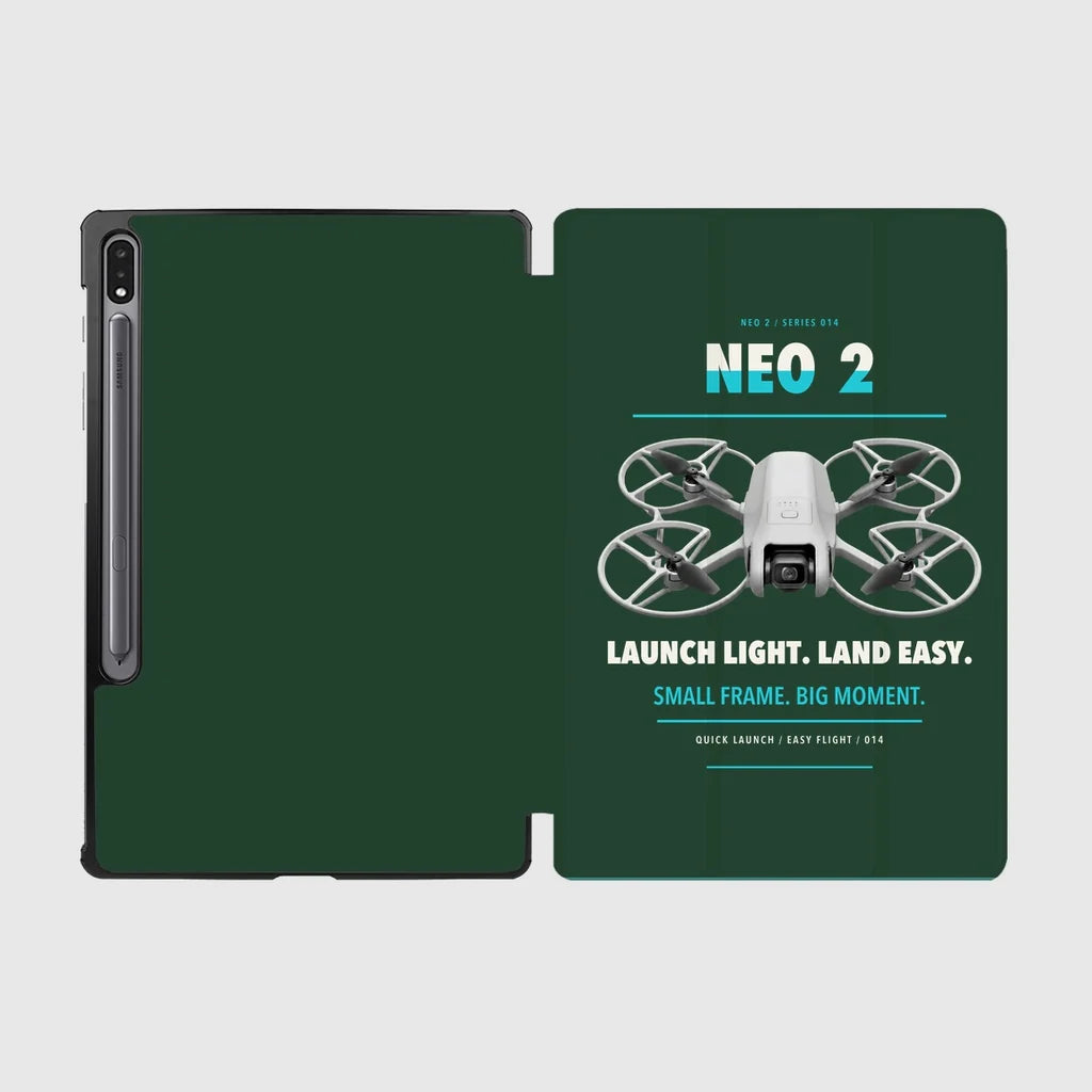DJI Neo 2 design on dark green samsung tablet tablet case